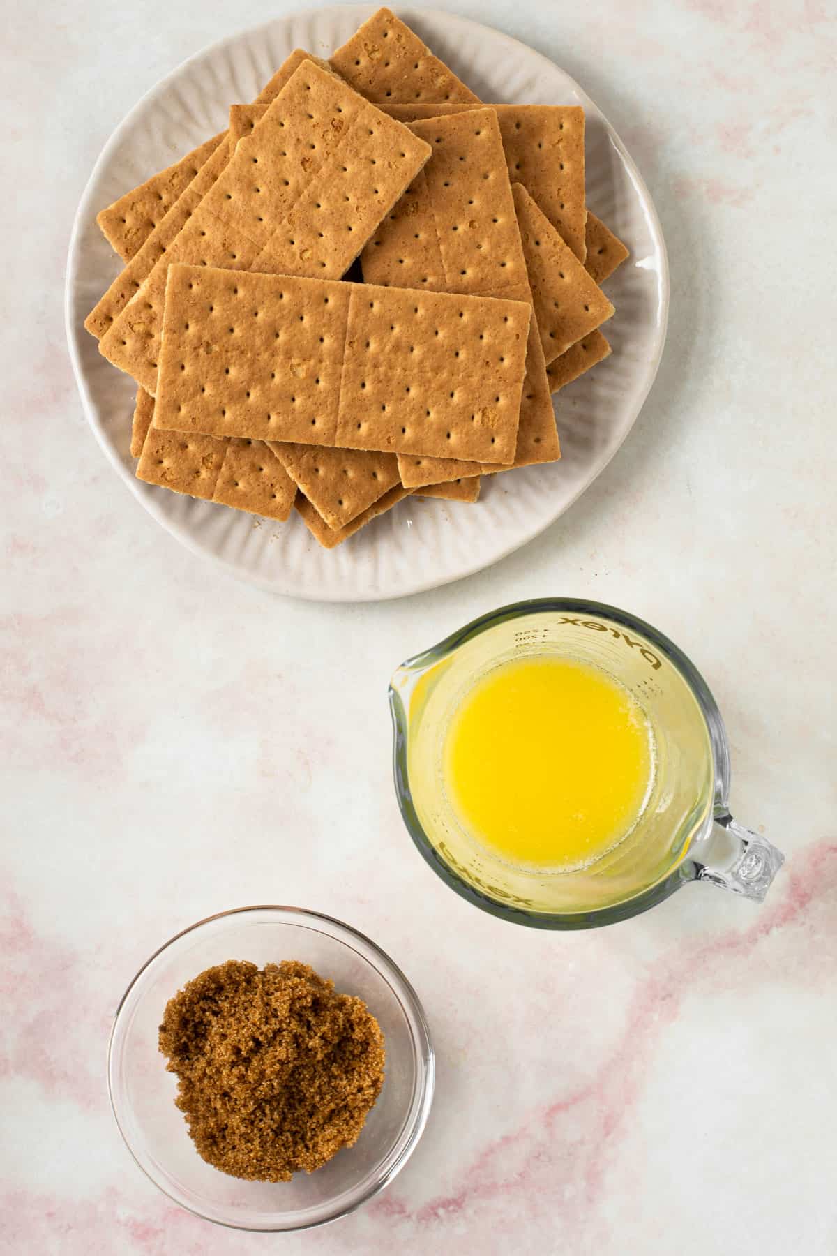 Ingredients for graham cracker crust.