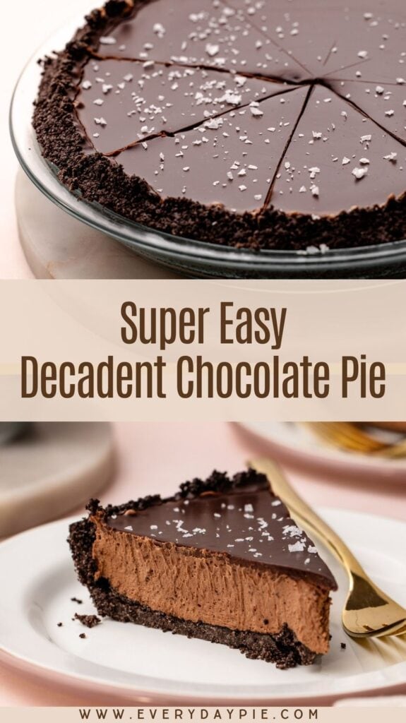 A no-bake easy chocolate pie.