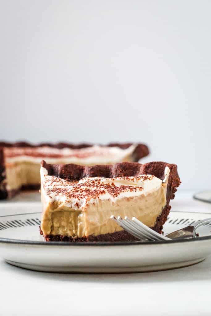 A slice of Coffee custard pie.