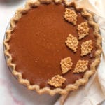 An apple butter pie baked in a cinnamon spelt crust.