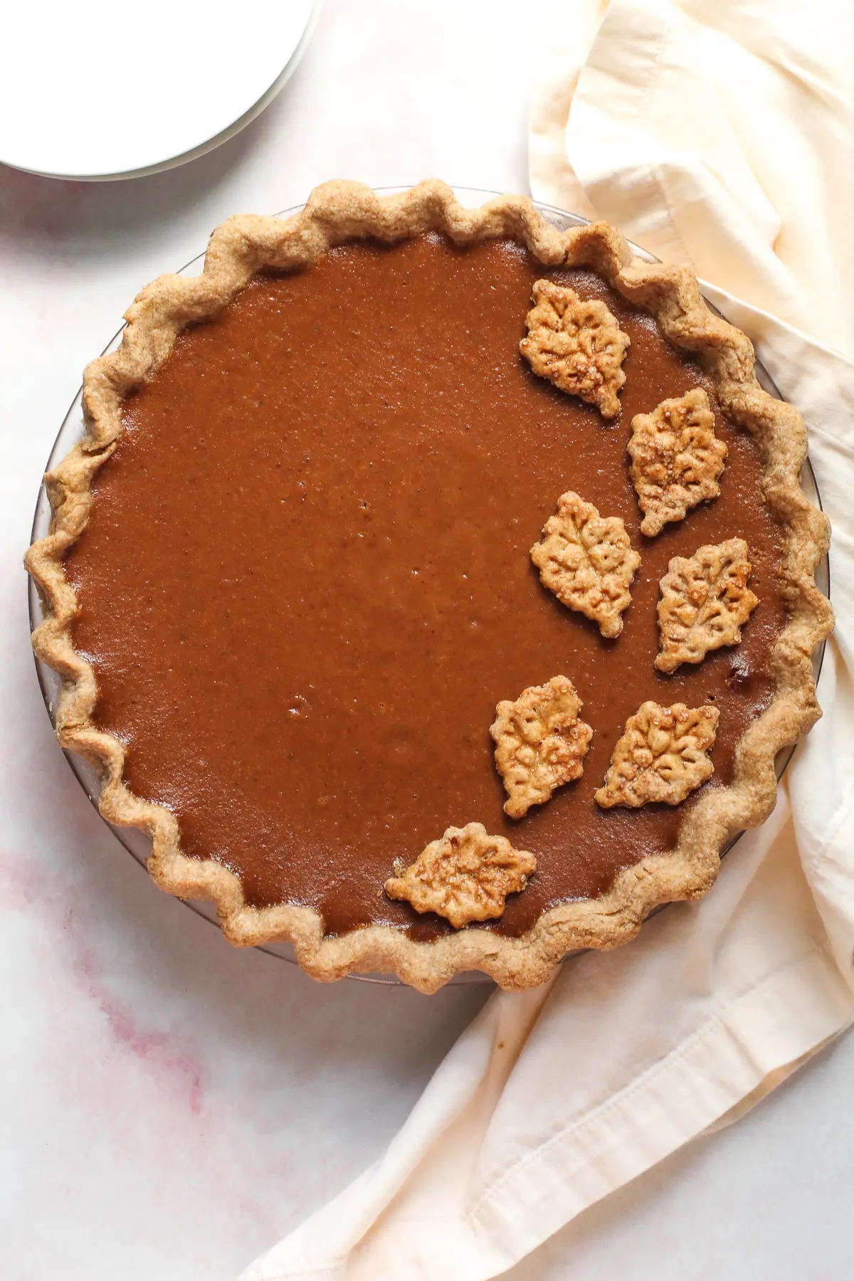 An apple butter pie baked in a cinnamon spelt crust.