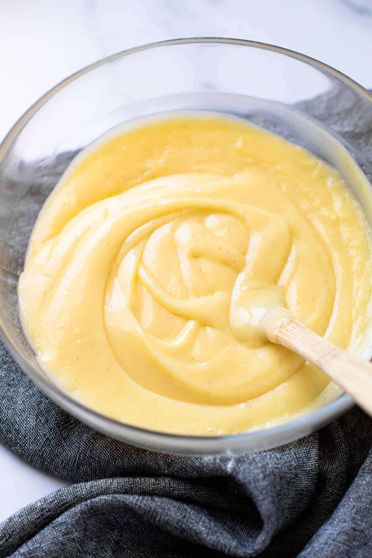 Pastry cream in a bowl.