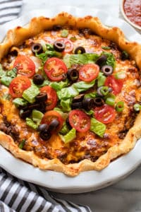 Classic Beef Taco Pie With An Easy Masa Crust - Everyday Pie