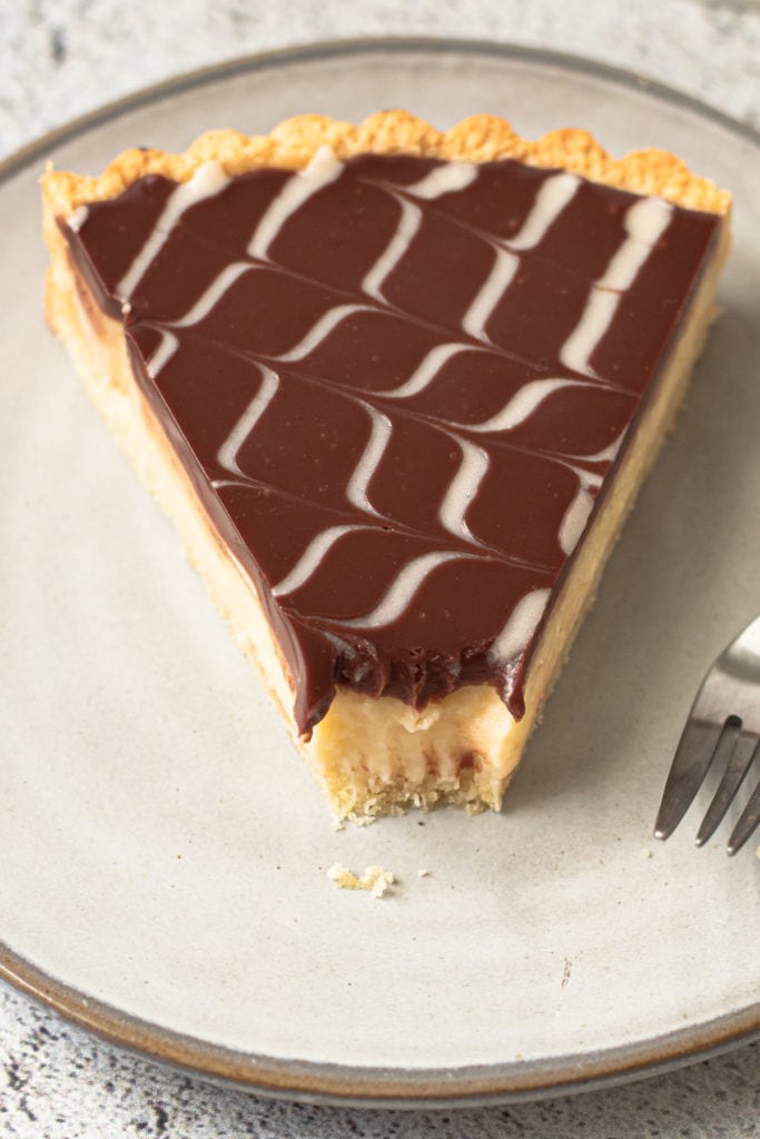 A slice of eclair tart.