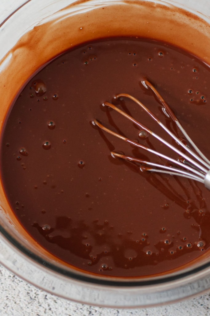 Chocolate ganache for eclair tart.