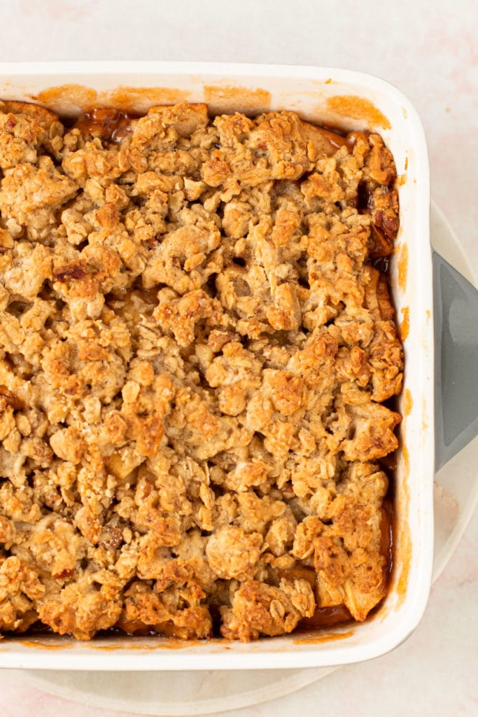 Baked healthy apple crisp.