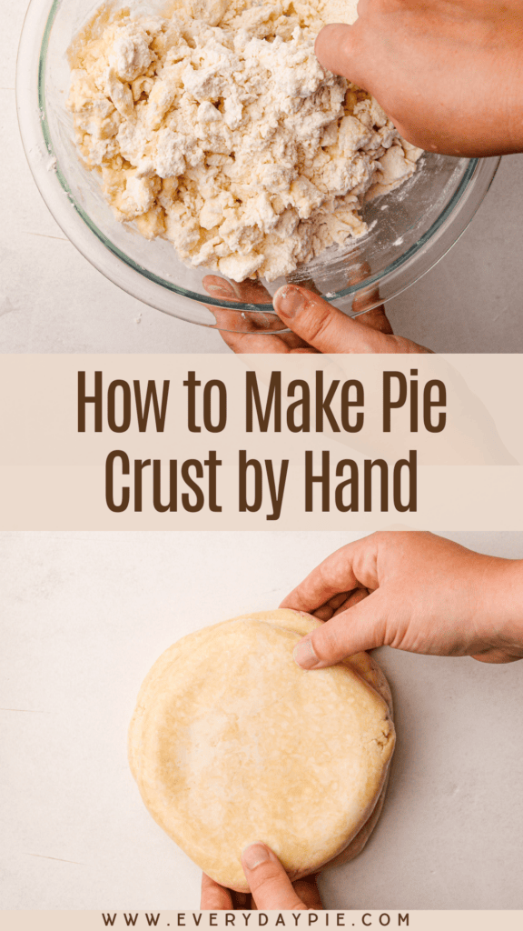 Making pie crust by hand.