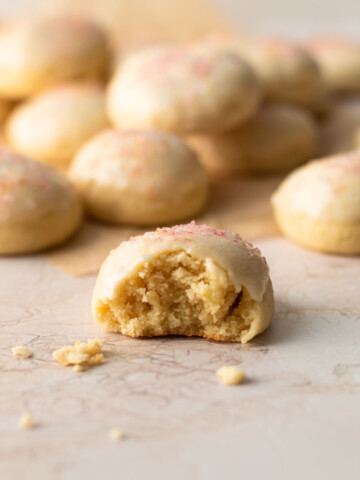 A bite of anise cookie.