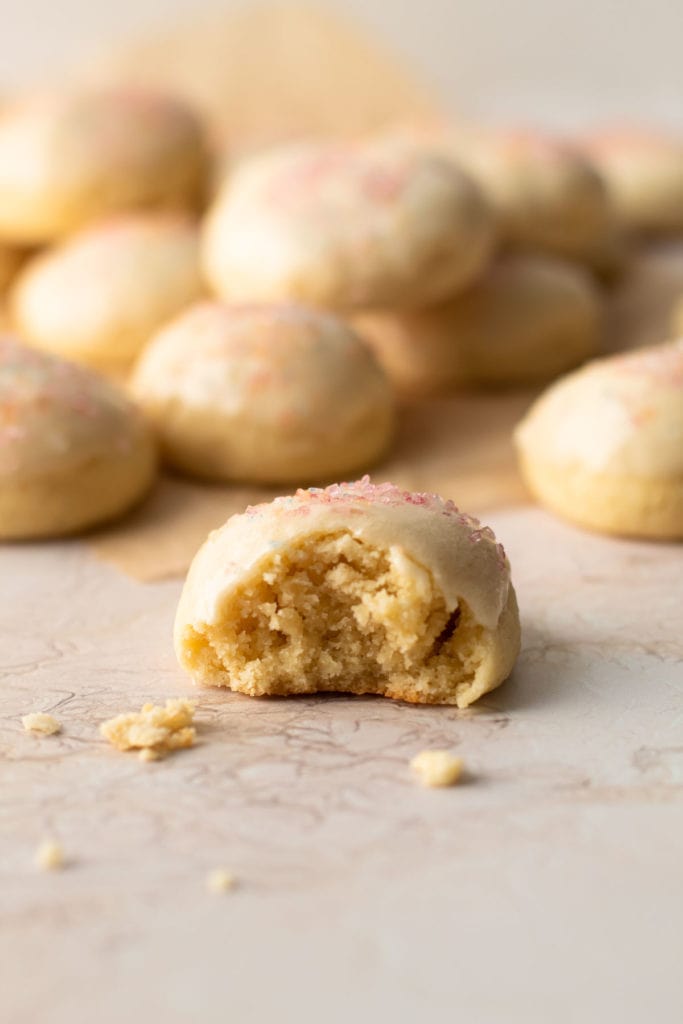 A bite of anise cookie.