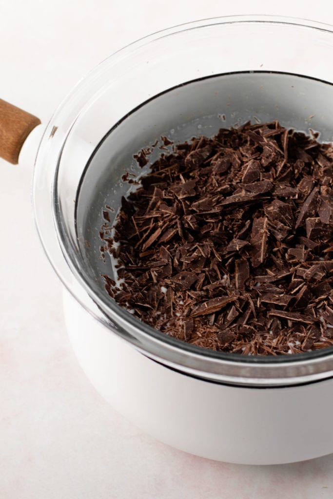 Chocolate in a double boiler.