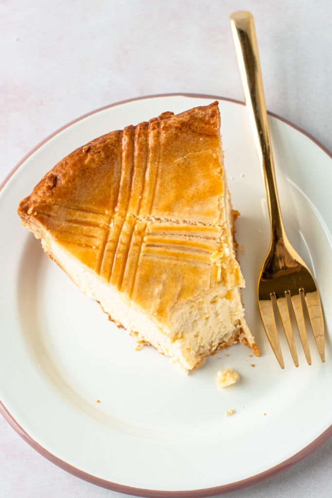 A slice of ricotta pie.