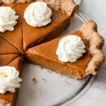 A slice of pumpkin pie.