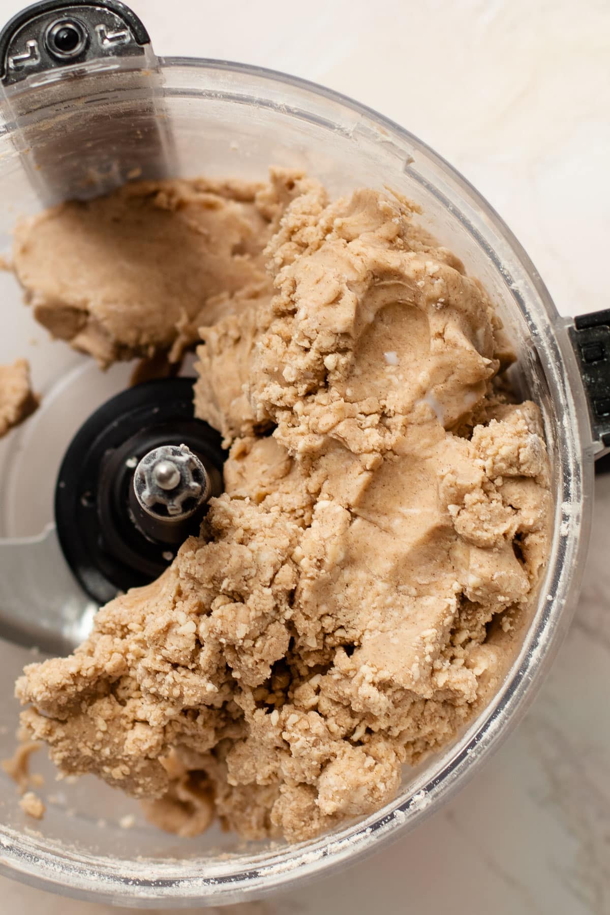 Cinnamon pie crust in a food processor.