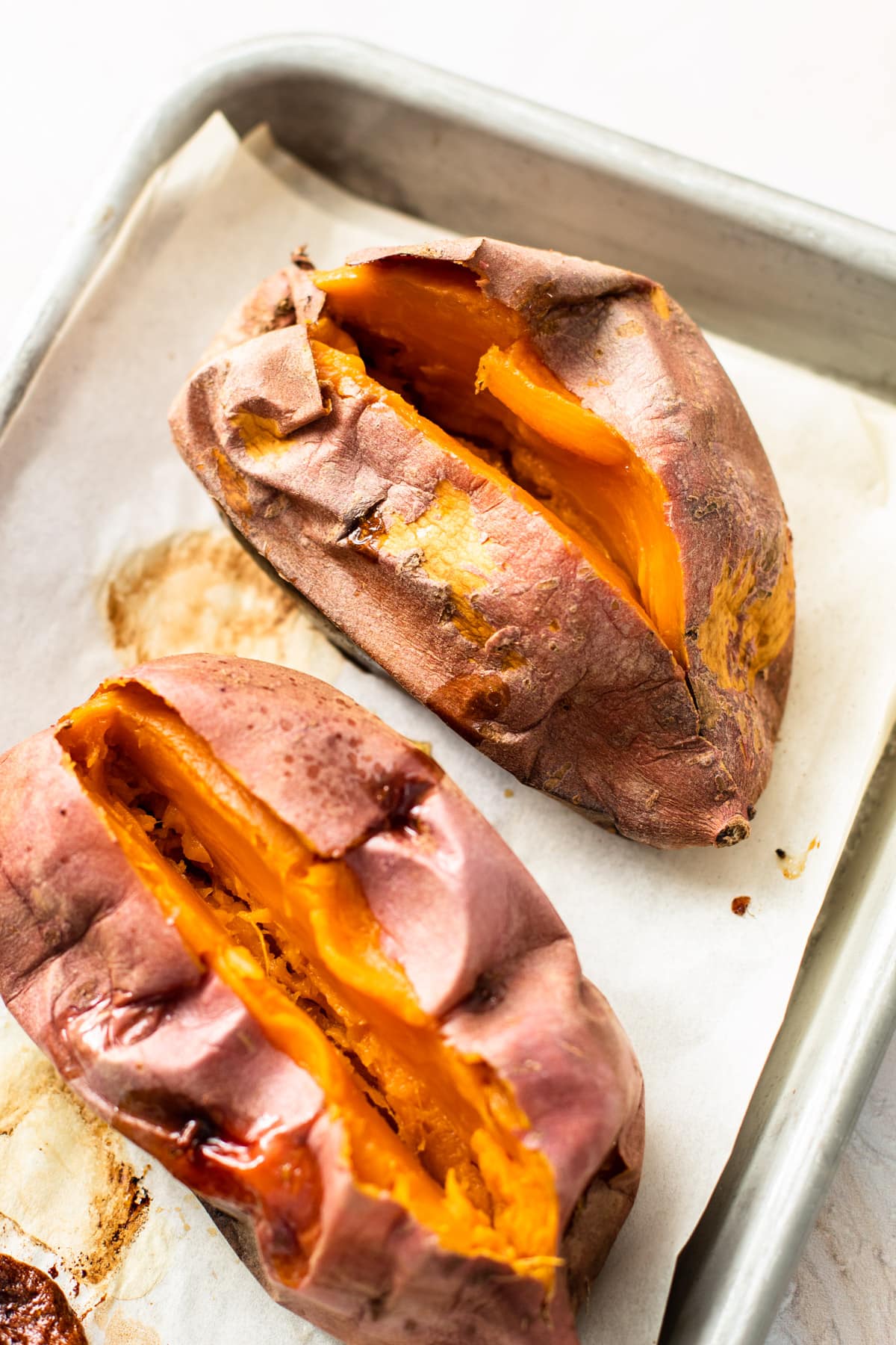 Roasted sweet potatoes for pie.