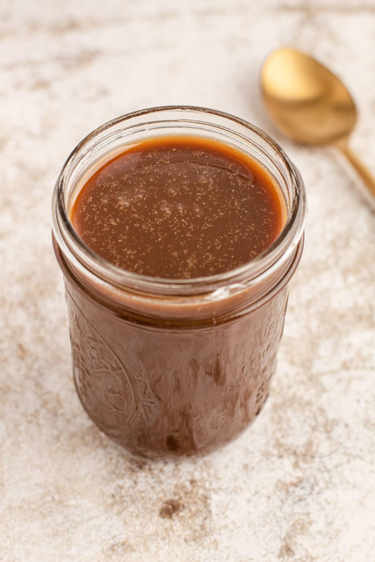 A jar of butterscotch.