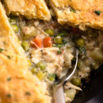 A baked chicken pot pie.