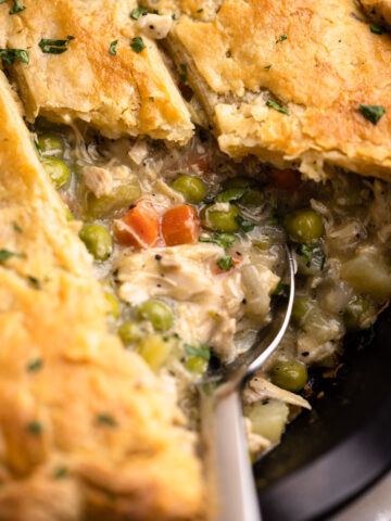 A baked chicken pot pie.