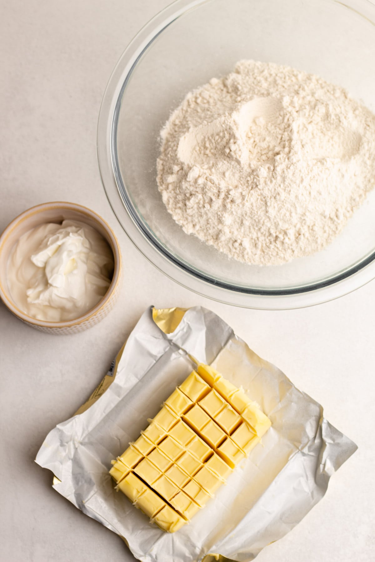 Ingredients for pie crust.