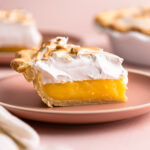 A slice of lemon meringue pie.