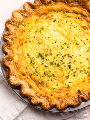 A ham and cheese quiche.