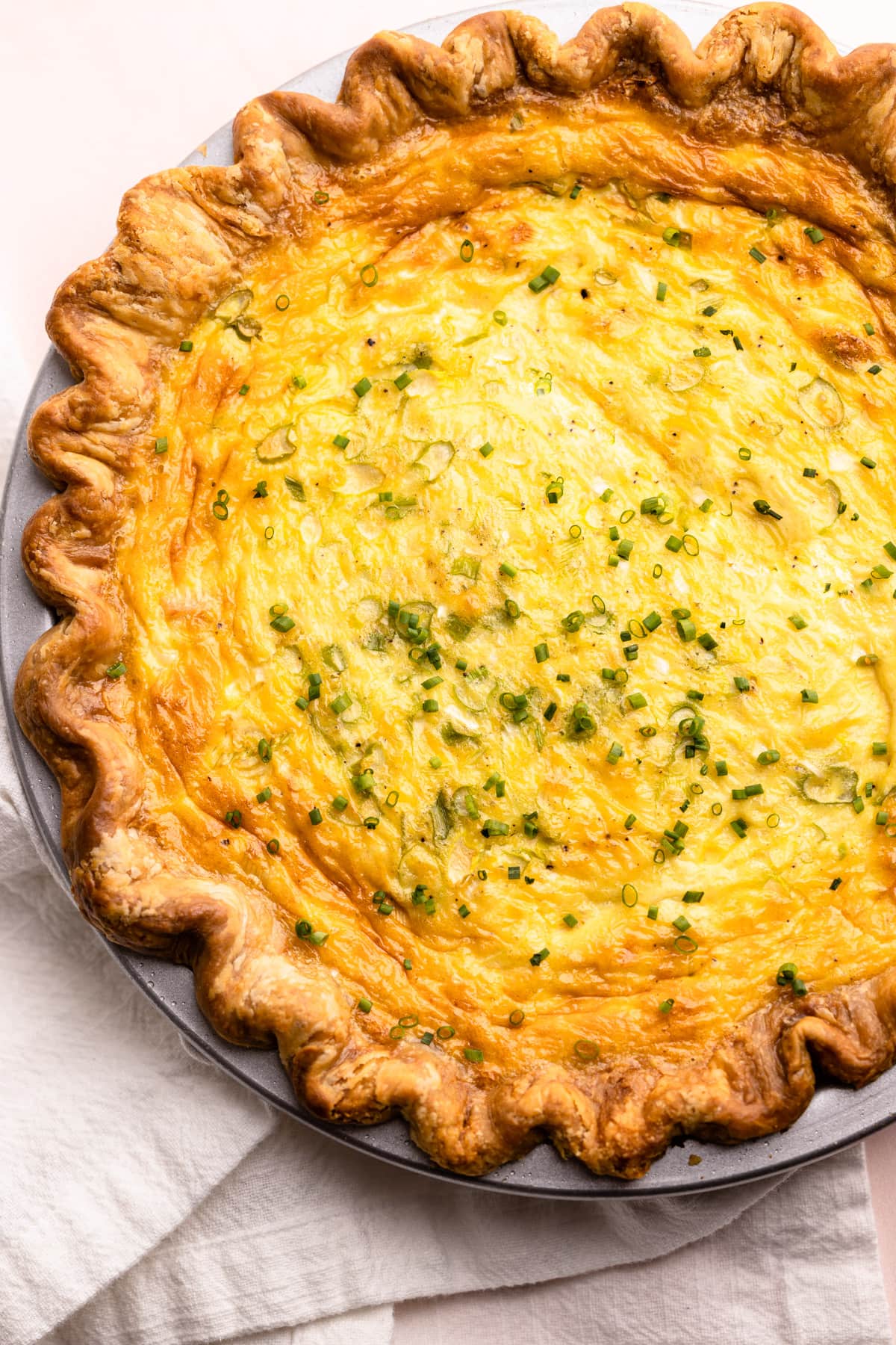 A ham and cheese quiche.