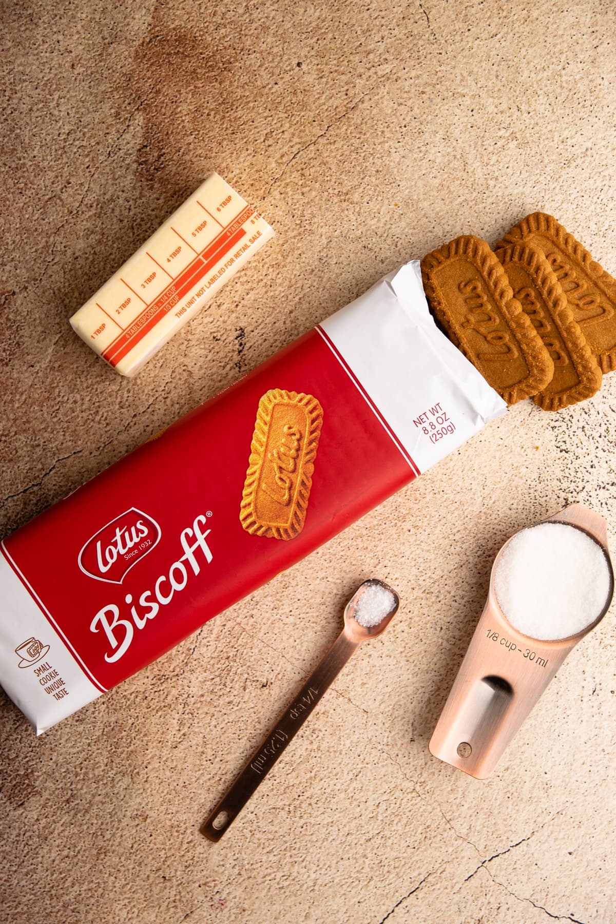 Ingredients for Biscoff Pie Crust