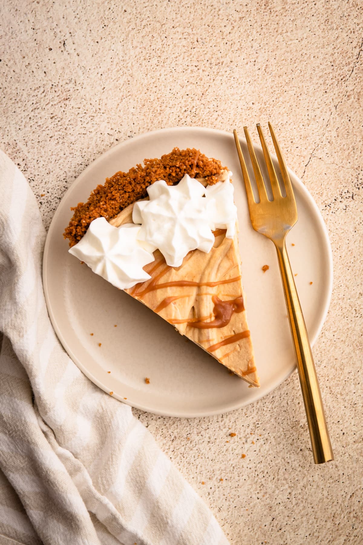 A slice of caramel macchiato pie.