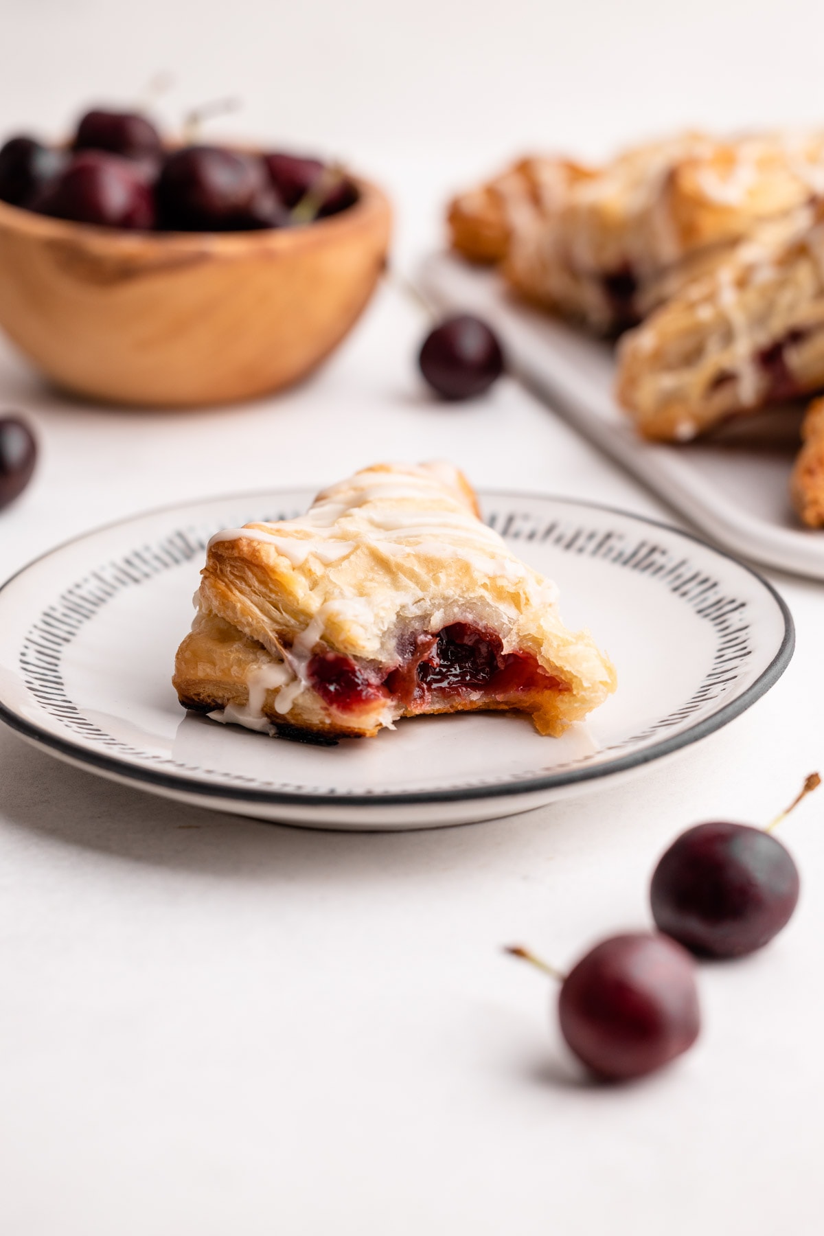 Baked cherry turnovers