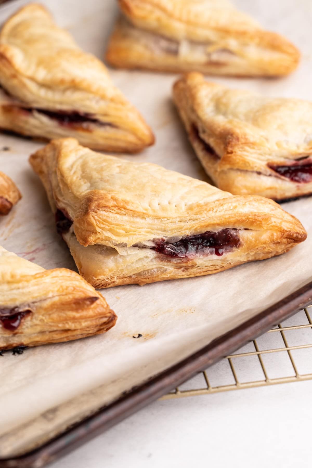 Baked cherry turnovers.