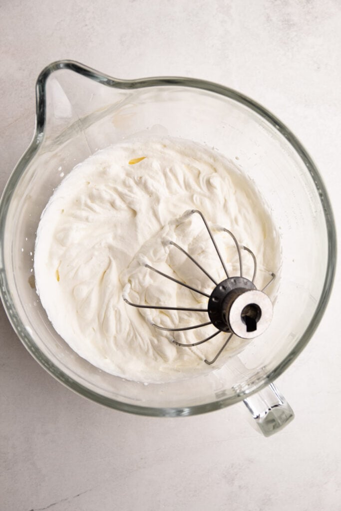 Whipping cream for an icebox cake.