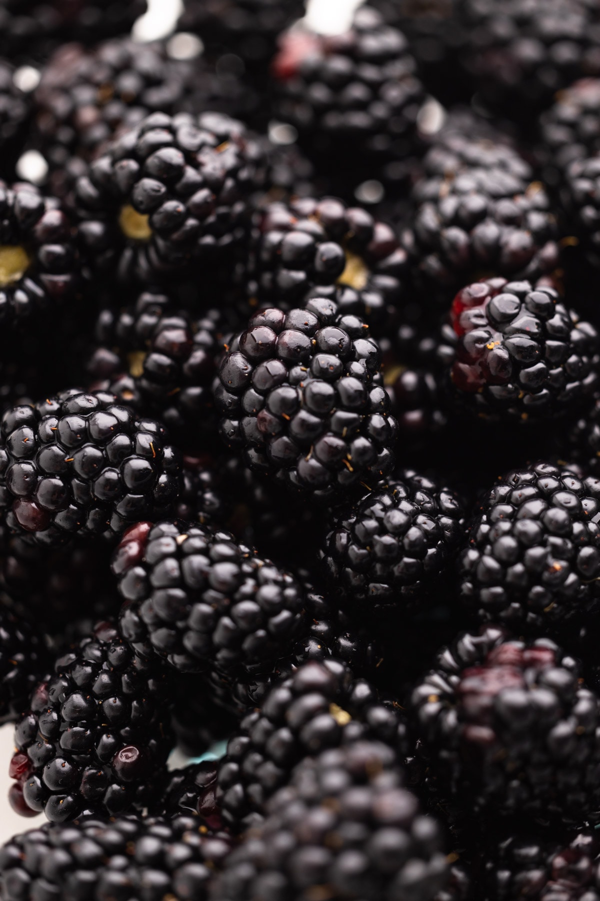 A pile of fresh blackberries.