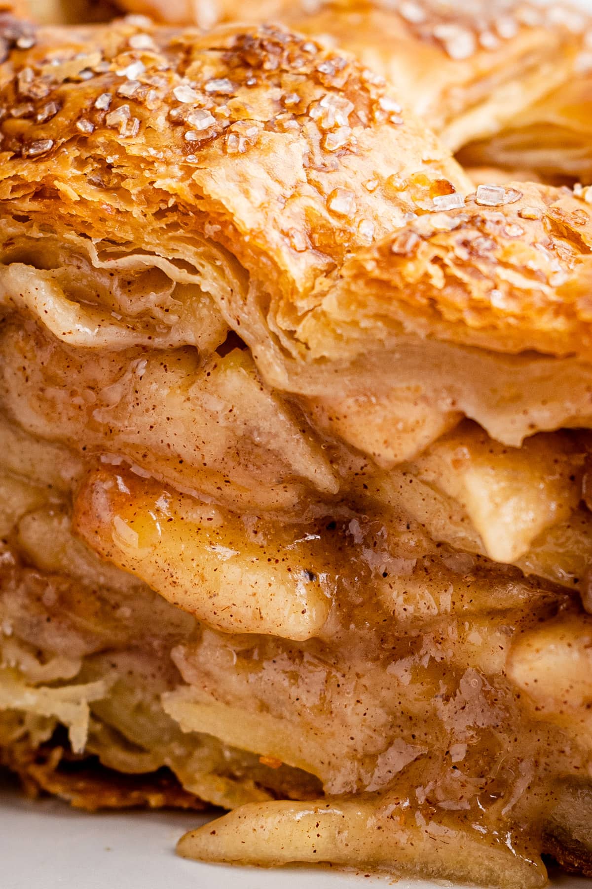 A flaky apple pie.