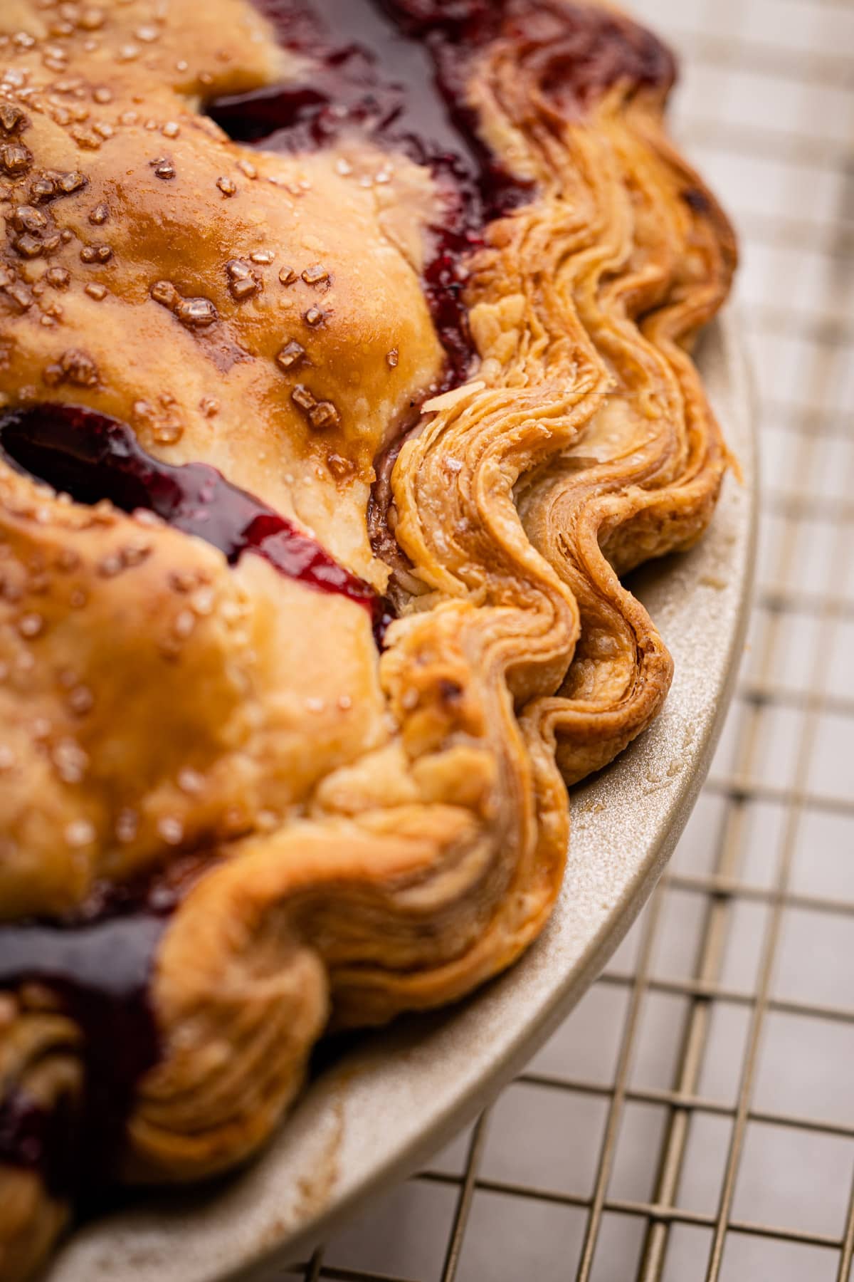 Flaky Pie Crust on a blackberry pie.