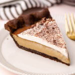 A slice of coffee custard pie.