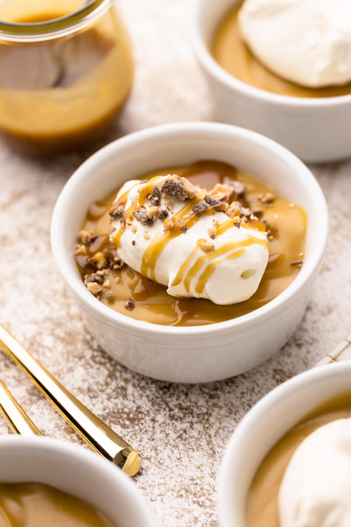 Homemade butterscotch pudding.