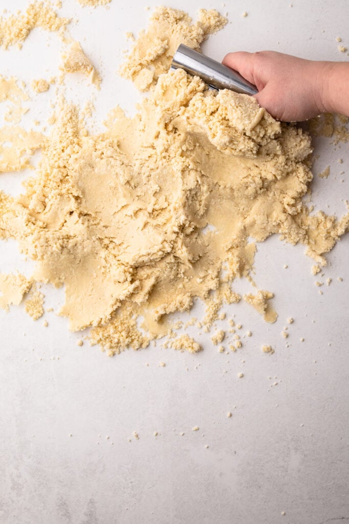 Making pate sucree dough.