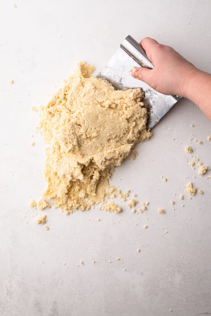 Making pate sucree dough.