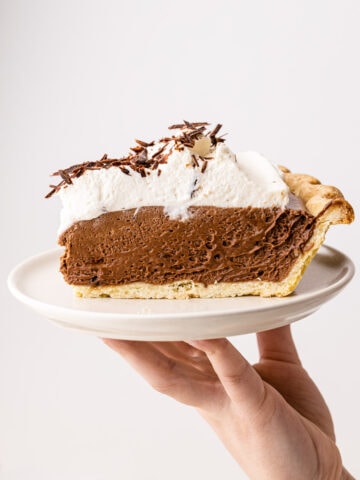 A slice of French silk pie.