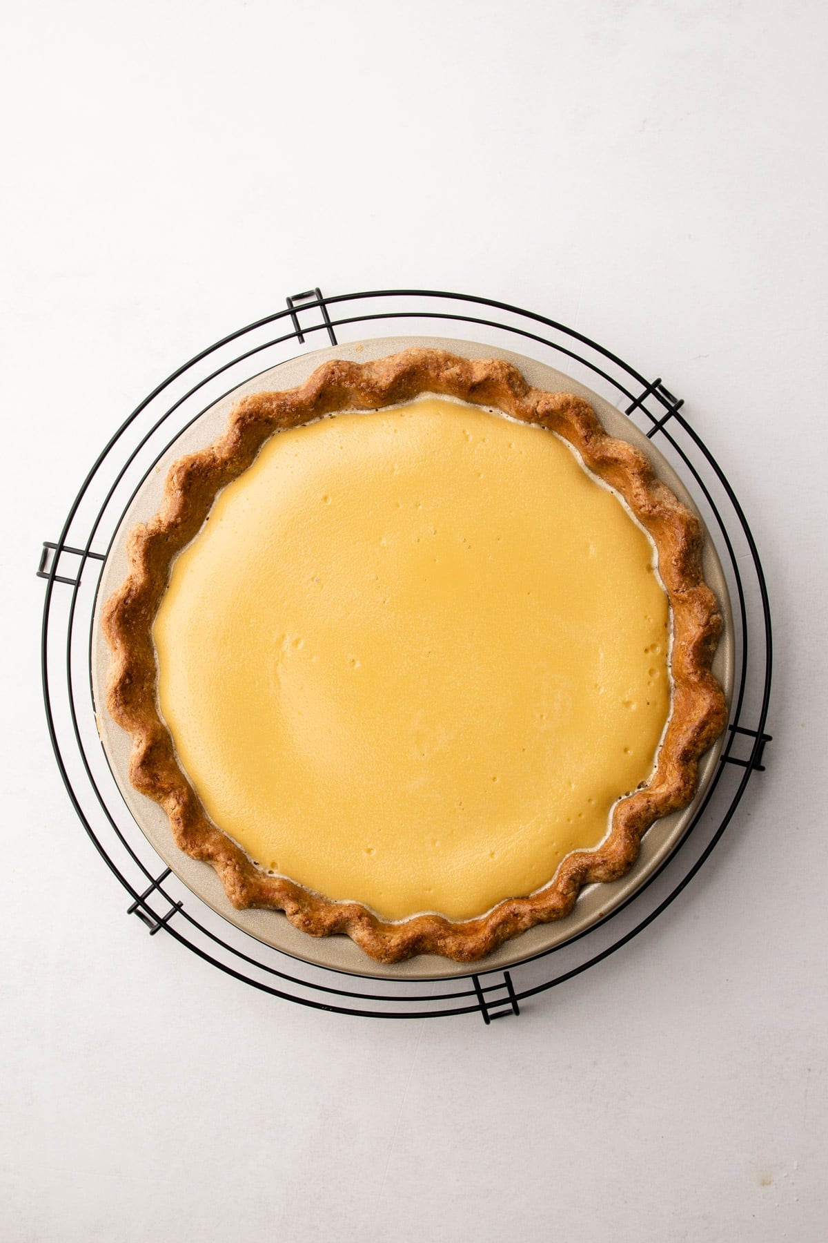 A baked maple buttermilk pie.