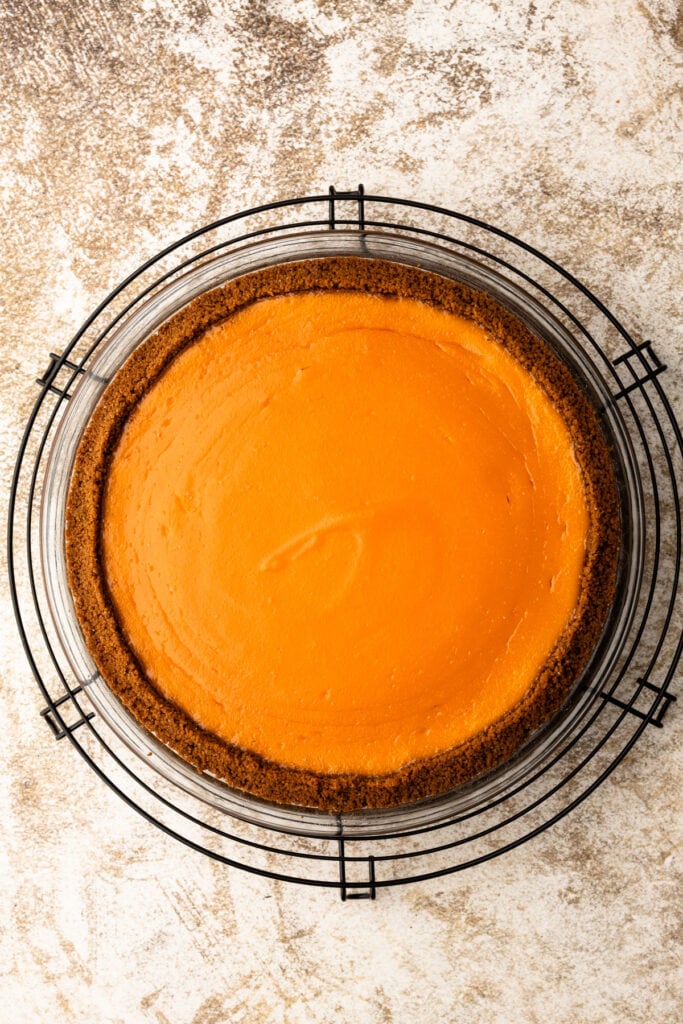 A baked carrot pie.
