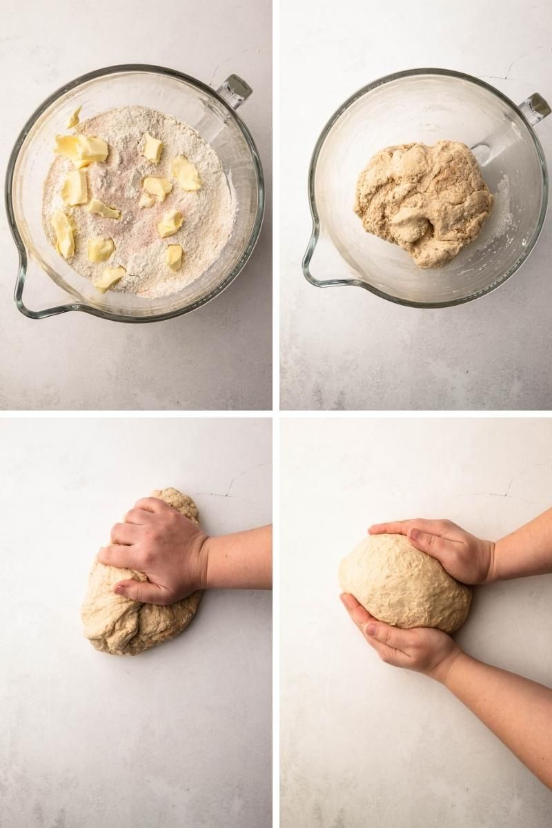 Making the croissant dough.