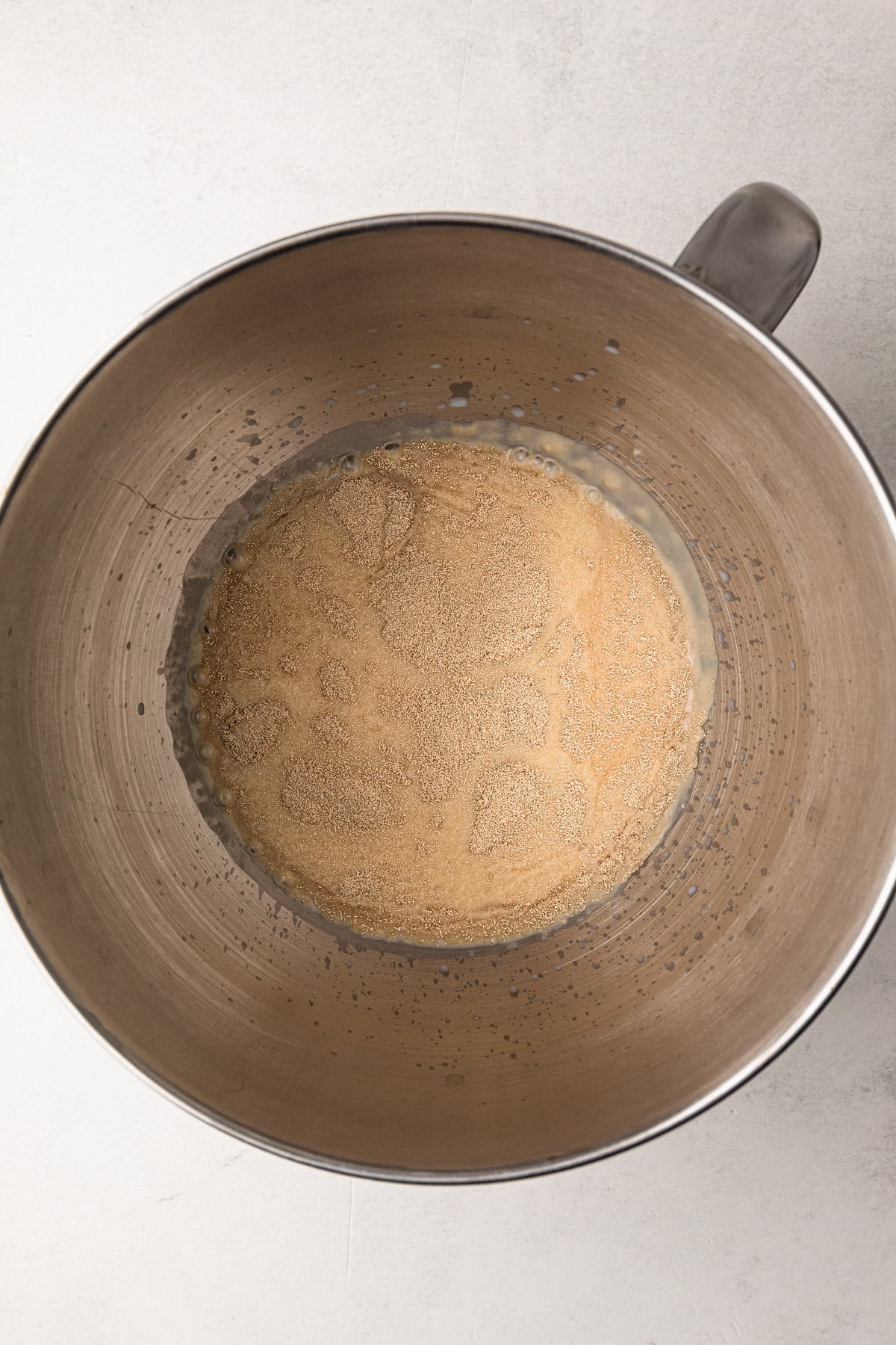 Making the croissant dough in a stand mixer.