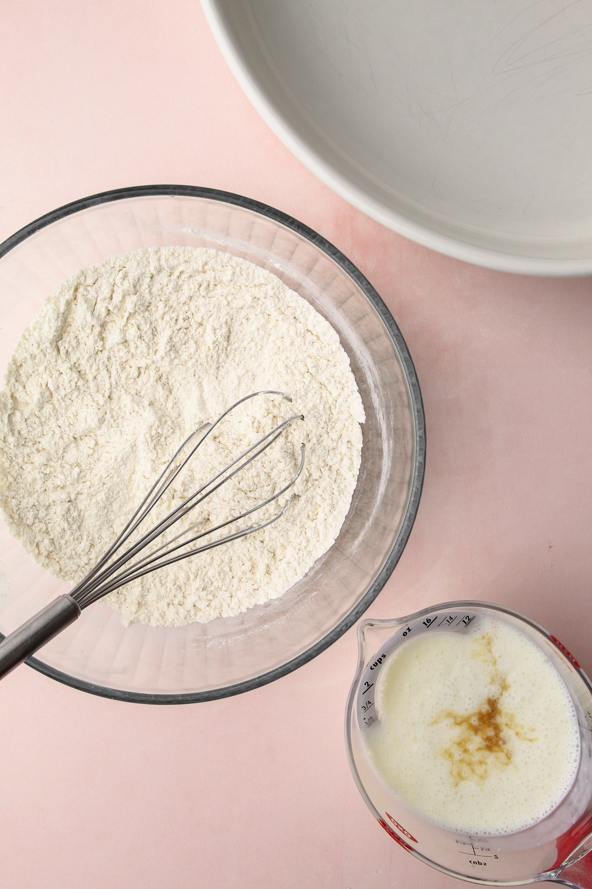 Strawberry cobbler ingredients.