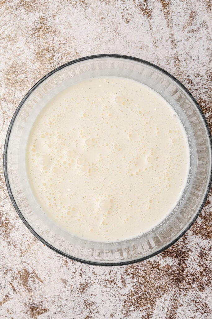 Making vanilla bean ice cream.