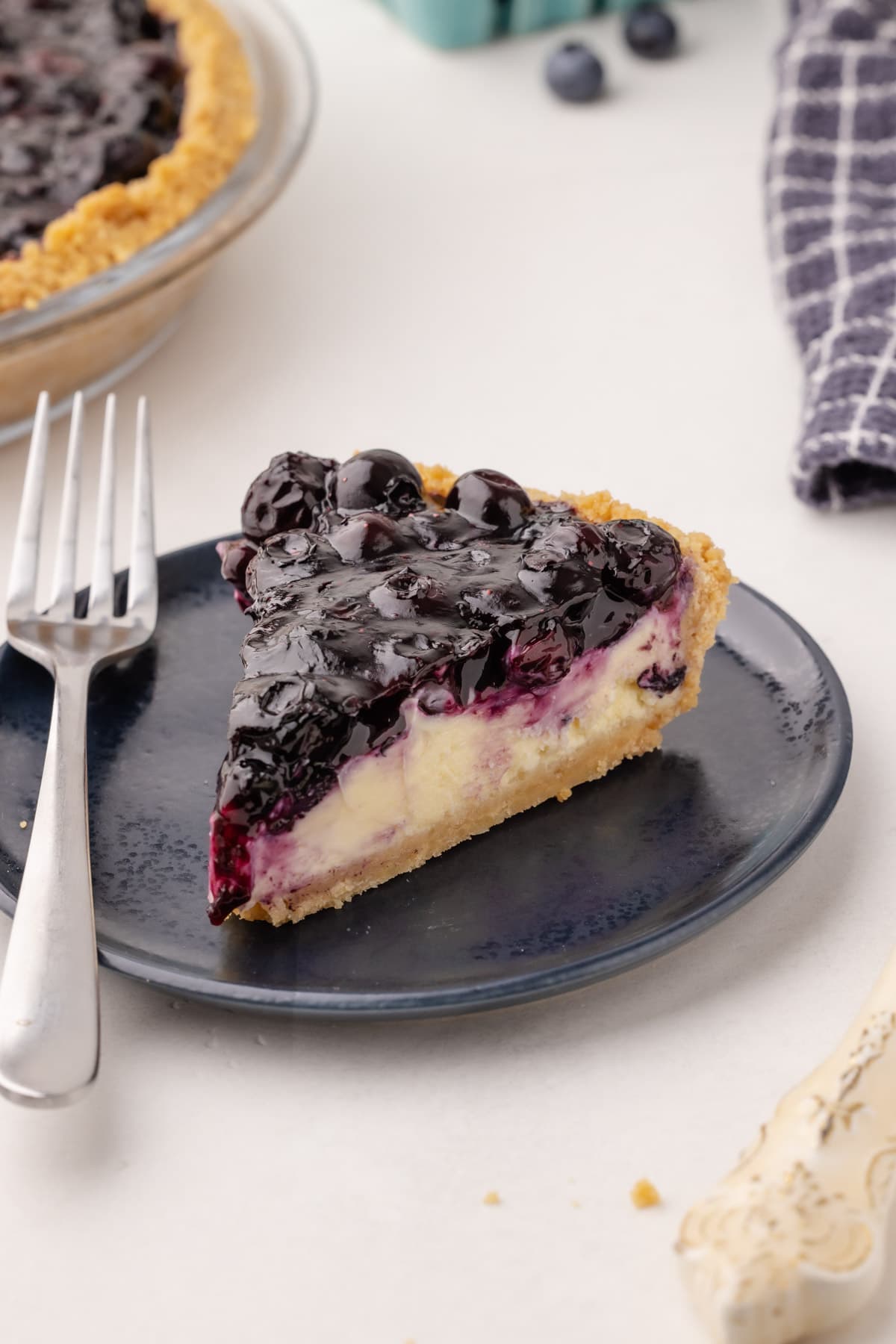 A blueberry cheesecake pie.