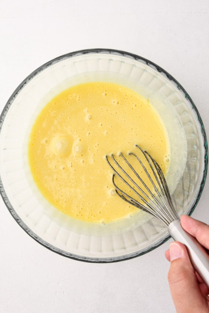 Making ice cream custard.