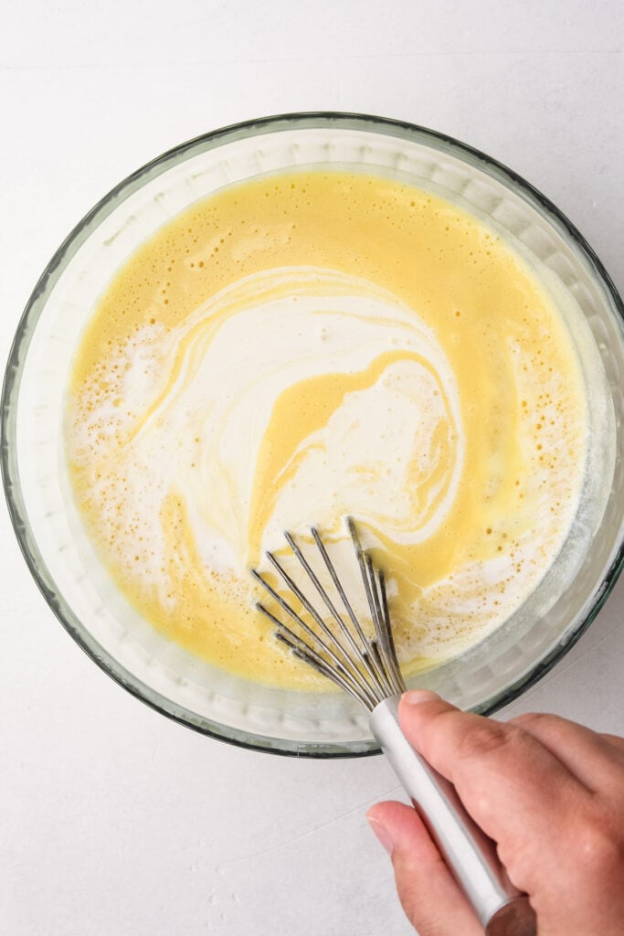 Making a base ice cream custard.