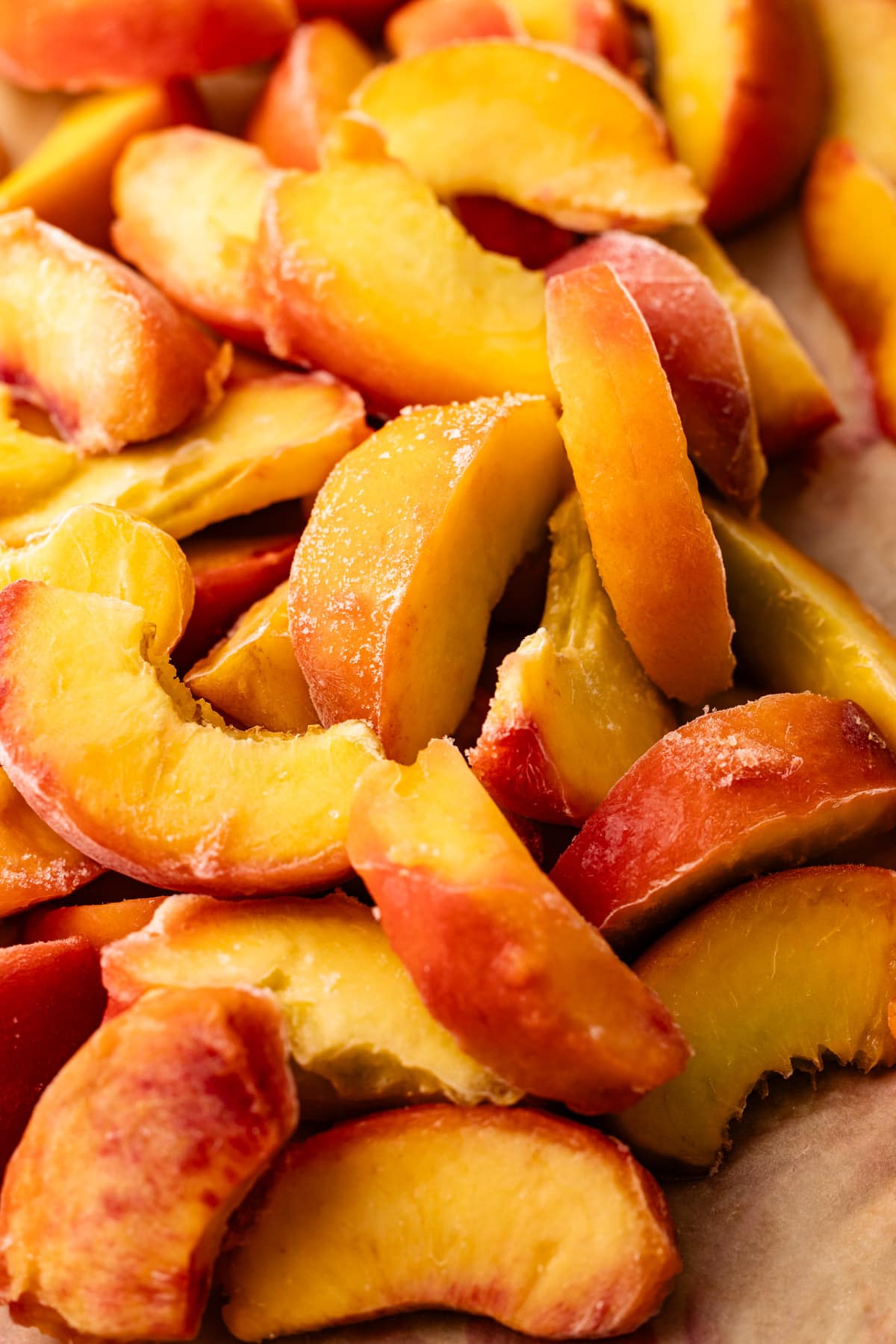 Frozen peaches.