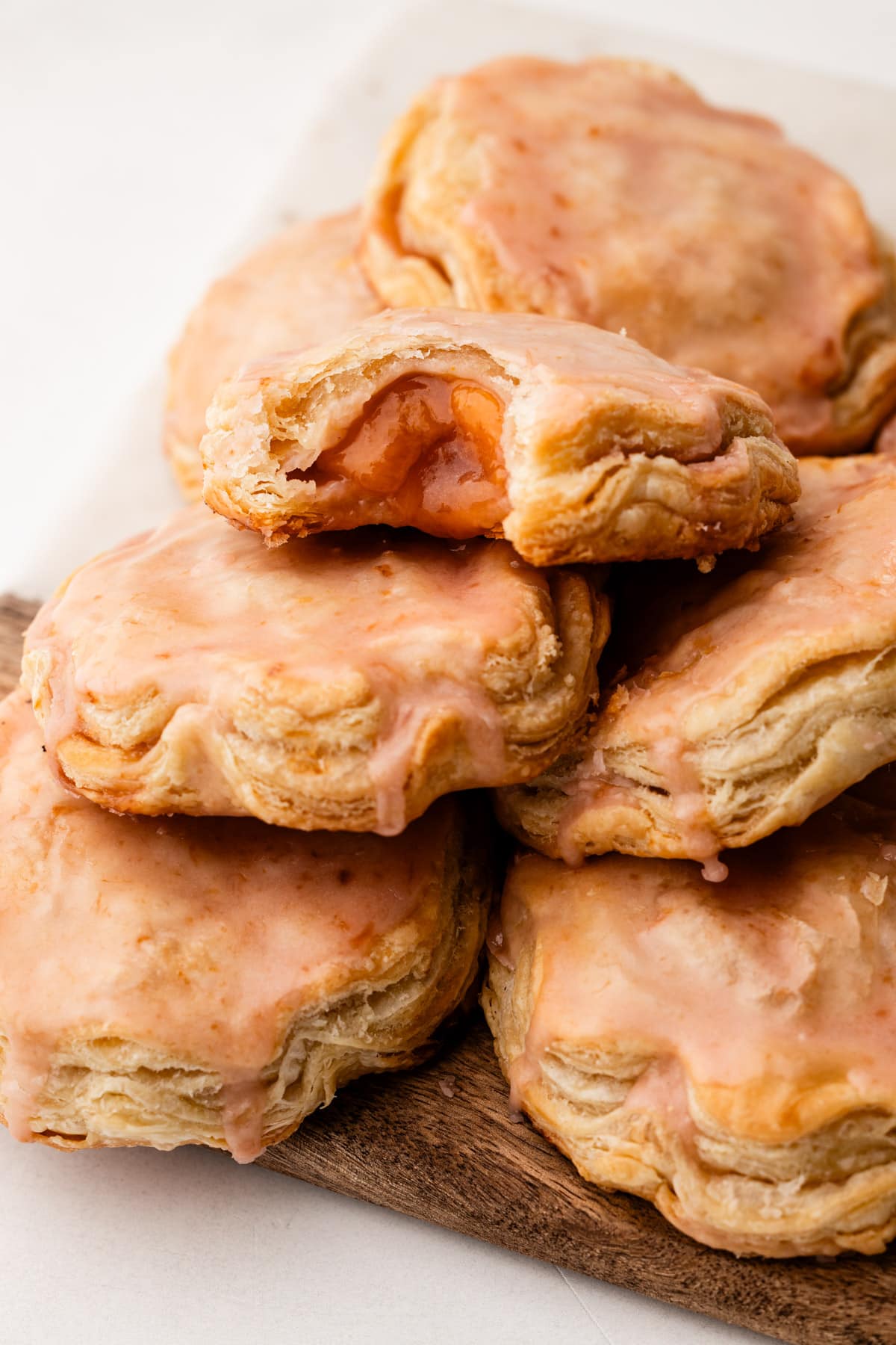 A pile of peach hand pies.