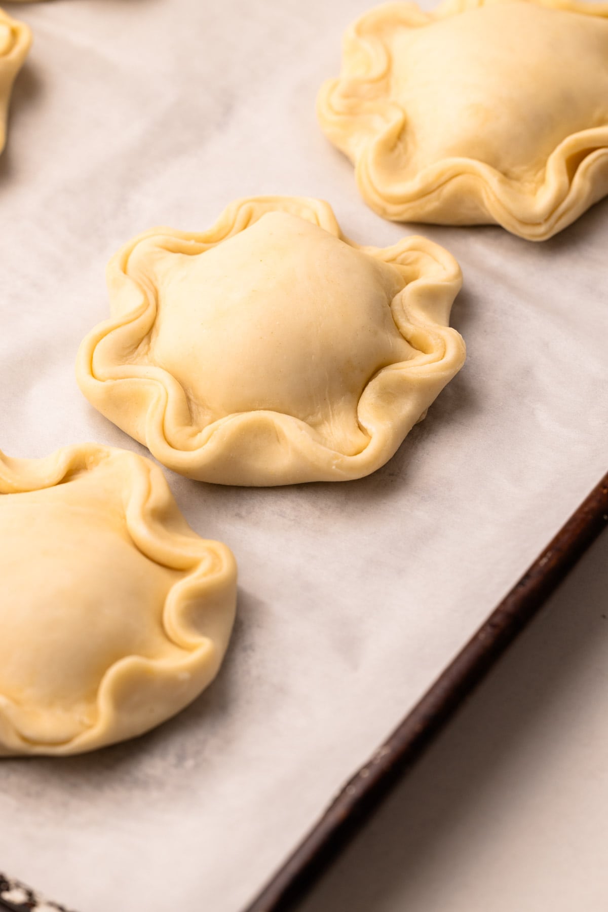 Peach hand pies before baking.